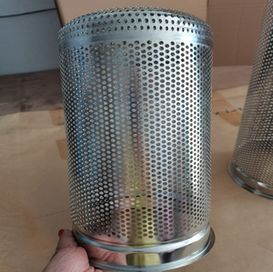 Cylindrical Perforated Metal Drainage Basket With Lid For <b>Garden</b> Waste Filtration - Product Image 4