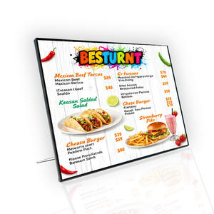<span class=keywords><strong>LED</strong></span>-beleuchtete Menütafel für Restaurants - Schlanke Hintergrundbeleuchtete Leuchtbox für Restaurants, Milchtee-Läden und Digitale Beschilderung - Product Image 1