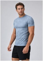 T-shirt à manches courtes pour homme, col rond, coupe ajustée, séchage rapide, respirant, extensible, idéal pour la course à pied, l'entraînement et le sport, design OEM ODM.
