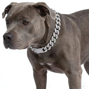 Kalung Anjing Mewah Bahan Alloy Berkilau Berlian, Aksesoris Hewan Peliharaan Modis untuk Anjing Besar - Product Image 5