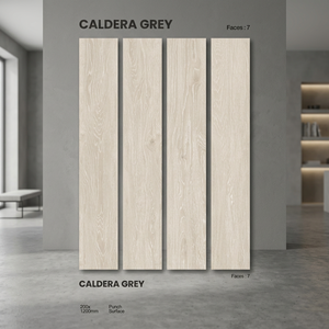 Baldosa de Porcelana con Aspecto de Madera Gris Caldera de 200x1200 mm con Superficie Perforada - Product Image 2