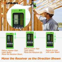 Récepteur laser rotatif MUFASHA pour extérieur, faisceau vert/rouge, détecteur de nivellement numérique LCD pour lasers à ligne pulsée LR01