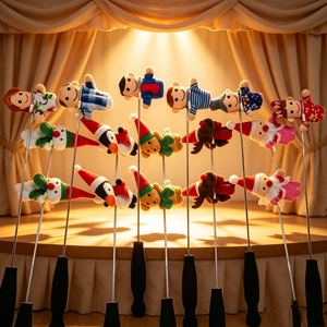Varillas de control personalizadas para marionetas de peluche de aula, varillas de control para cuentos, forro de malla bordado, material suave, suministros para hacer marionetas - Product Image 5