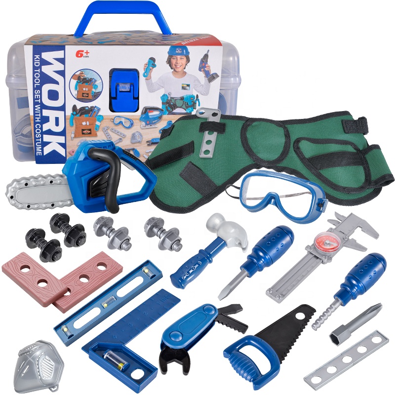 Пластиковый ящик для инструментов, коллекционная коробка прентенда, ремонт игрушек, ролевые игры, набор инструментов для детей, игрушки