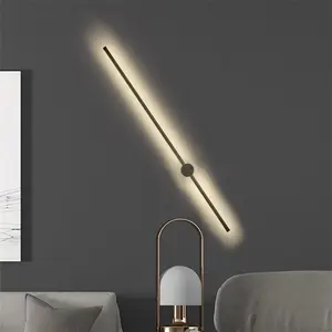 Verstelbare Achtergrond Wandlamp Minimalistische Led Lineaire Wandlamp Voor Slaapkamergang