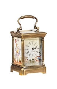 Imitated From 18th French Little Brass Cased Cloisonne Porcelain Dial 8 Day Repeater Mechanical Movement <strong>Carriage</strong> Travel <strong>Clock</strong> - Product Image 6