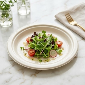 Eco Friendly 11 Inch Bagasse Disposable Round Plate Biodegradable Sugarcane <b>Pulp</b> Plate Heavy Duty Compostable Food Platters - Product Image 1