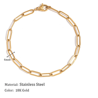 Bracelets empilables en chaîne pour femmes, bijoux fantaisie, plaqués or, en acier inoxydable, résistants à l'eau, avec maillons ovales en forme de corde, ensemble de bijoux