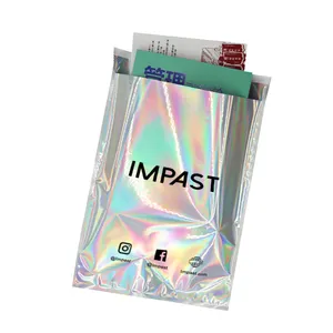 Metallic Mailing Bags Metallic Rainbow Mailing Plastic Bag Packaging Mailer Bag Holographic Shipping Bags Custom Logo