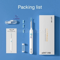 LANNX uENT V6B nouvel Otoscope visuel intelligent wifi avec lentille de 5.0MM outil de nettoyage de cérumen ensemble d'otoscope visuel sans fil
