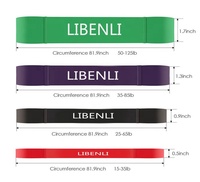 Logotipo personalizado 208 Cm Fitness Circle Bandas De Resistencia Ejercicio Estiramiento Bandas De Resistencia Set Pull up Assist Band para entrenamiento