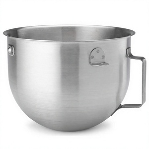Grand bol de service de haute qualité bol de mélange de luxe avec poignée bol de mélange en acier inoxydable avec poignée - Product Image 1