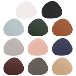 Posavasos de Cuero PU Nórdico en 11 Colores, Forma Irregular, Fácil de Limpiar, Aislante, Decoración para Mesa de Comedor - Product Image 2