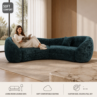 Canapé modulaire incurvé, combinaison de canapés sectionnels, tissu imperméable et résistant aux taches, canapé rembourré pour salon de villa, ensemble de salon