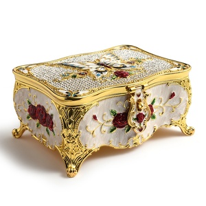 กล่องเครื่องประดับโลหะวินเทจสไตล์ยุโรปสุดหรู งานฝีมือตกแต่งบ้านแบบโบราณ - Product Image 4