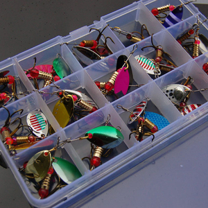 Leurres de pêche artificiels en métal dur pour l'eau salée, cuillère à paillettes, pour bar, spinnerbait, avec boîte, 30 pièces, Offre Spéciale - Product Image 4