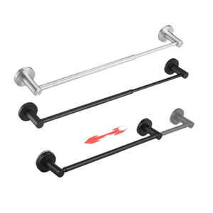 Porte-serviettes mural <span class=keywords><strong>extensible</strong></span> en acier inoxydable noir réglable Porte-serviettes rétractable moderne Porte-serviettes pour hôtels - Product Image 1
