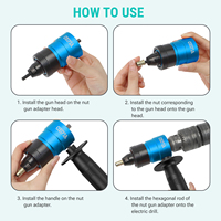 Adaptateur de perceuse industrielle de précision pour rivets M3-M10 3/8-16, mandrins métriques et impériaux, kit d'accessoires pour outil de rivetage électrique