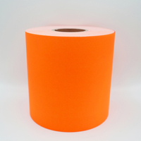Papier autocollant orange fluorescent, adhésif thermofusible, doublure jaune PEK 80 g/m² pour étiquettes d'avertissement industrielles