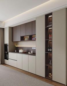 <span class=keywords><strong>Buffet</strong></span> minimaliste nordique en bois massif sur mesure avec éclairage LED pour salon, directement de l'usine - Product Image 3