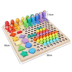 工厂畅销儿童玩具智能魔术木制活动方块玩具