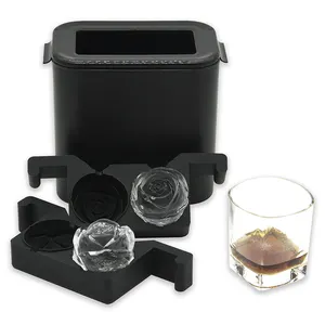 Moule à boules de glace Jumbo Crystal Clear Sphere parfait Ultra Premium Clear Rose Shape Ice Cube Tray Maker Moule pour whisky - Product Image 1