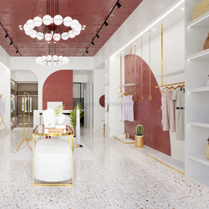 Moderno portatile stile semplice <span class=keywords><strong>boutique</strong></span> stand di abbigliamento espositore in acciaio indumento espositore design vestiti negozio di mobili - Product Image 3