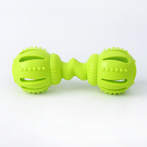 Juguetes de entrenamiento con forma de mancuerna para perros pequeños y medianos, de goma resistente a mordidas, con dispensador de comida, para masticar, aliviar el estrés y limpiar los dientes. - Product Image 4