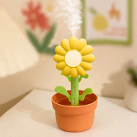 Humidificateur miniature de haute qualité à deux modes de brumisation, 280 ml, 7 couleurs de lumière, fleurs, pour la maison, la chambre à coucher, le bureau