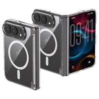 Coque de téléphone magnétique transparente en PC pour iPhone Duo, protection intégrale de la charnière, transmission lumineuse de 98 %, antichoc, couverture transparente