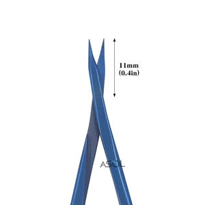 Dụng cụ phẫu thuật y tế Micro mùa xuân kéo Iris cong cắt kéo lưỡi dài 11.0mm - Product Image 6