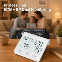Tensiomètre intelligent Bluetooth pour le bras supérieur, écran LCD ultra-large, alerte ECG AFIB, dispositif médical, prix d'usine, CE