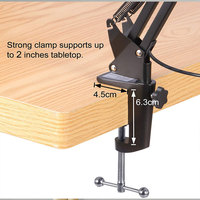 Lampe de bureau LED moderne en ABS personnalisable avec pince, bras articulé réglable, double éclairage, protection des yeux, pour la maison et le bureau