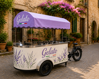 Chariot à glaces mobile pour entrepôt, studio, galerie, musée, bibliothèque, église, temple, jardin, ferme, vignoble, complexe hôtelier, hôtel, motel, auberge, café