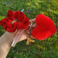 Base de brillant à lèvres, Anneaux pour cheveux, Tube transparent personnalisé, Porte-clés, Vegan, Paillettes, Huile de coco, Brillant à lèvres naturel, Vente en gros, Marque privée