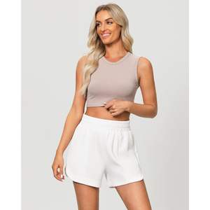 2025 Women's High-Waisted Athletic Shorts Comfortable Pull-On Elastic Waist Casual <b>Lounge</b> Summer Sweat Shorts Pocket Hot - Product Image 6
