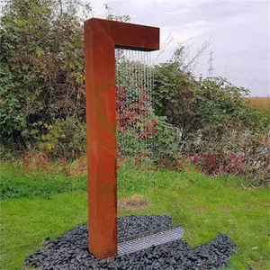 Nappe à eau ronde en acier Corten porte extérieure jardin pièce d'eau cascade fontaine étang