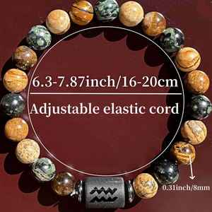 Nuevo Diseño, Pulsera de Piedras Naturales de los 12 Signos del Zodiaco, Ojo de Tigre Amarillo, Piedra de Hígado Negra, Joyería de Moda, Brazalete, Regalo - Product Image 3