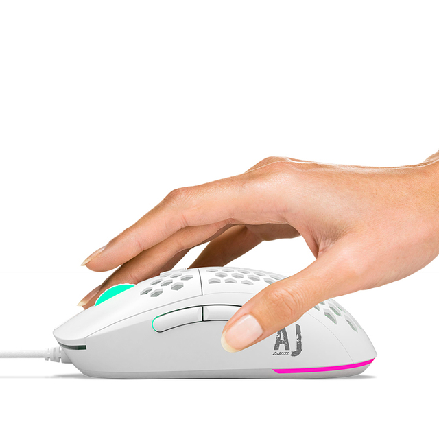 Ajazz AJ380 Wired Gaming Mouse Ergonomic Honeycomb Design 69g Lightweight 16000DPI Gaming Mouse