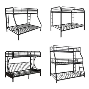 Американская металлическая кровать размера «King-Size», мебель для спальни, двухъярусная кровать с лестницей на двойной платформе, распродажа