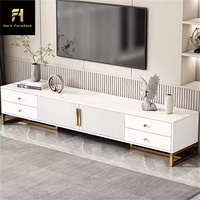 Meuble TV blanc moderne, grand rangement, table console contemporaine, meuble multimédia pour la maison, hôtel, pièce maîtresse simple pour le salon