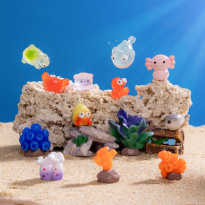 Mini Figuras de Animales Marinos de Resina, Mini Cangrejos y Plantas, Adornos para Acuarios, Decoraciones para Terrarios y Peceras DIY - Product Image 2