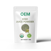Ekstrak Herbal Kiwi Organik Alami Beku Kering Label Pribadi OEM/ODM, Bubuk Buah Kiwi, Vitamin, Grade Makanan, Kemasan Kaleng 100g, Stok Tersedia