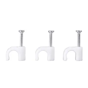 Plastic material 8mm round type circle cable clips electrical wire nail cable clip