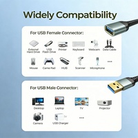 Câble d'extension USB mâle vers femelle 1m 2m 3m, rallonge USB 3.2, cordon d'extension USB personnalisé 5 Gbps mâle vers femelle