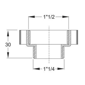 Outil de tournage de réduction en PVC 1 \ "1/2 F à 1 \" 1/4 M - Product Image 3