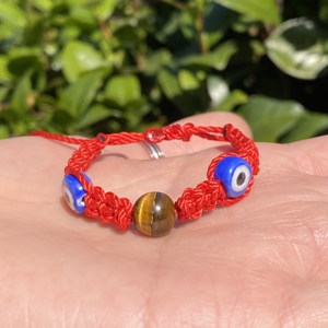 <span class=keywords><strong>Pulsera</strong></span> de Hilo Rojo para Bebés, Joyería de Protección, Hecha a Mano, con Piedra de Ojo de Tigre, Pulseras de Ojo Turco para Regalo de Bebé - Product Image 5