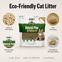 Litière pour chat en bois de pin naturel ZMKY, haute absorption, agglomération rapide, jetable, biodégradable, faible teneur en poussière, écologique, antibactérienne, 5 kg