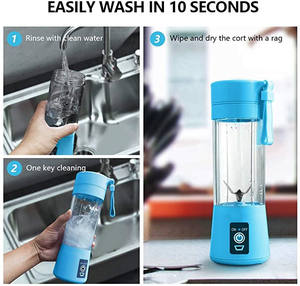 मजबूत शक्ति यूएसबी रिचार्ज 380ml juicer पोर्टेबल बिजली ब्लेंडर जूसर कप - Product Image 5