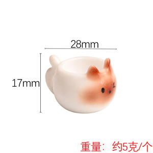 Ensemble de jeu de scène miniature tasse à thé chat simulée, accessoires en résine DIY, jouets de décoration pour maison de poupée - Product Image 6